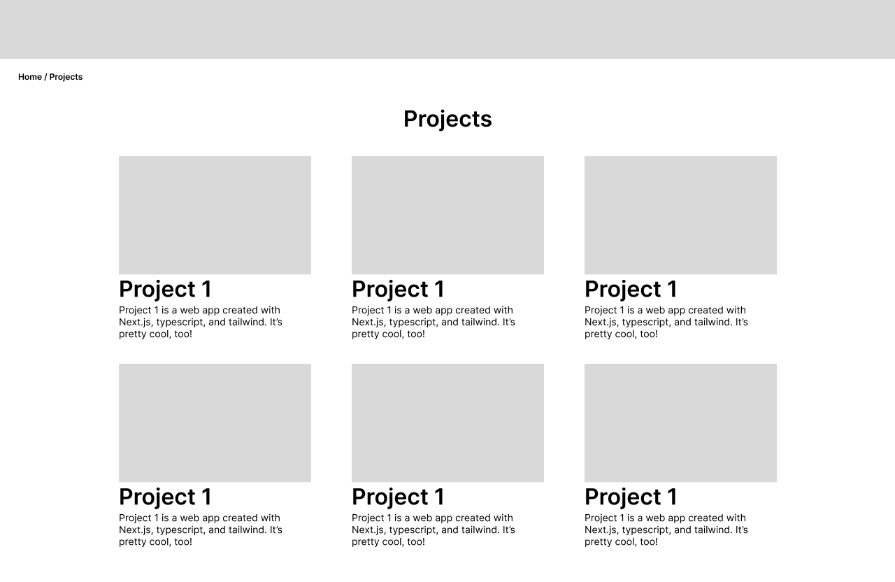 Projects Page Wireframe